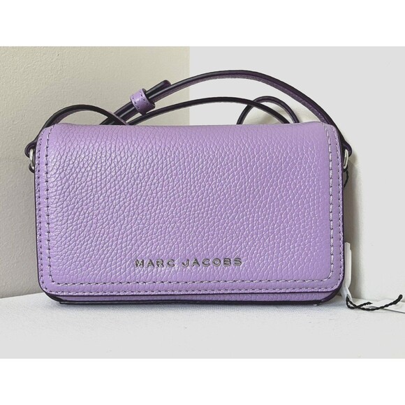 New Marc Jacobs Mini Flap Crossbody Pebble Leather Regal Orchid - Picture 1 of 5